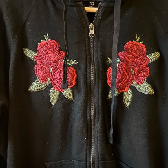 Brunette the Label Floral Embroidered Hoodie XS/S - Picture 4 of 9